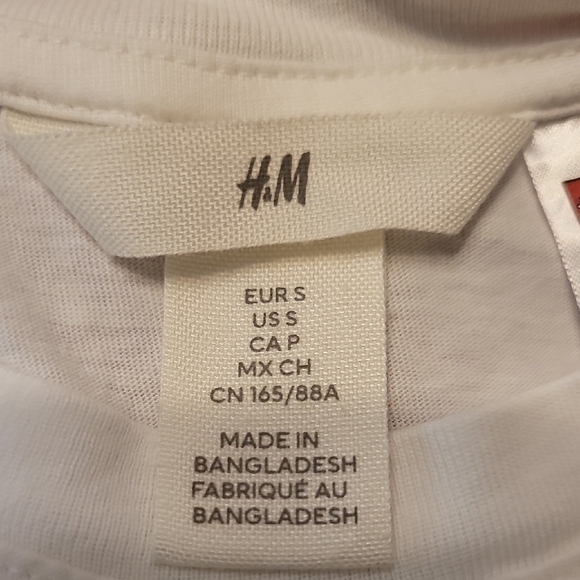 H&M White Short Sleeve Tee with Harvard Design - Picture 2 of 2